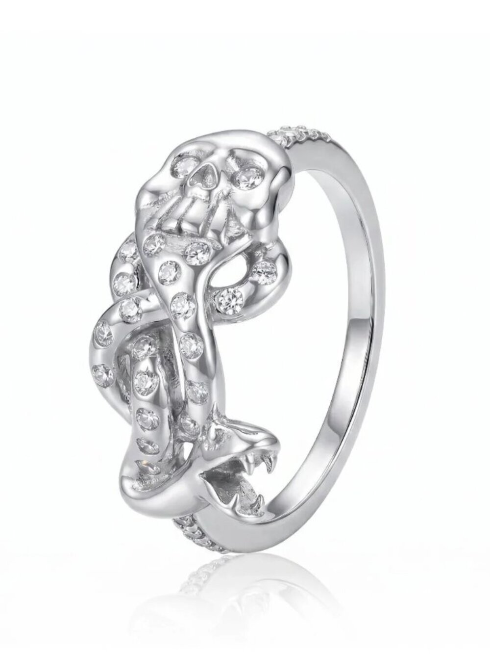 Official Harry Potter Death Eater Skull Ring, 925 Sterling Silver Charmed Aroma
